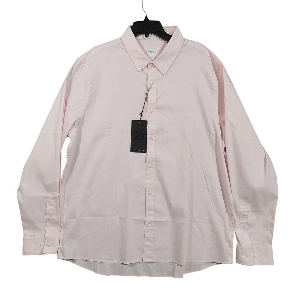 7‎ Diamonds Legacy Shirt Mens 2XL Pink Venetia Supima Cotton Button Lightweight